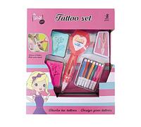 TACHAN - Estudio de tatuajes con máquina - Set de Tattoo infantil con rotuladores lavables - Incluye máquina de tatuajes electrónica, plantillas y 7 rotuladores (CPA Toy Group 710T00641)