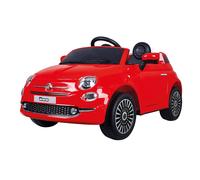 Tachan Fiat 500 Coche Eléctrico 6V Rojo con Mando Radio Control 2.4G para Padres, Luces, Sonidos, USB y Suspensión