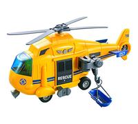 Tachan - Helicóptero de Color Amarillo con Retro fricción - con Luces y Sonidos - (CPA Toy Group Trading S.L. 746T00472)