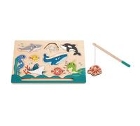 Tachan Juego de Pesca magnético de Madera-Incluye 9 Piezas de Animales Marinos con imanes (CPA Toy Group 795T00873)