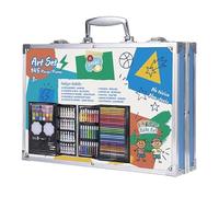 TACHAN - Maletín artístico 145 piezas para niños - Set Creativo con Rotuladores, Lápices, Ceras, Acuarelas y Accesorios - Estuche metálico - 34.5x24.3x8.7 cm (CPA Toy Group 703T01071)