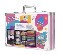TACHAN - Maletín artístico 145 piezas para niños - Set Creativo con Rotuladores, Lápices, Ceras, Acuarelas y Accesorios - Estuche metálico - 34.5x24.3x8.7 cm (CPA Toy Group 703T01070)