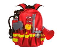 Tachan Dibujos Animados Mochila 6 Accesorios de Bombero para Juego, Color Rojo (CPA Toy Group Trading S.L. 746T00534)