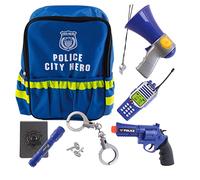 Tachan Mochila 7 Accesorios de policía para Juego, Color Azul (CPA Toy Group Trading S.L. 746T00535)