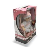 Tachan - Muñeca con Cuerpo Blando de 30 cm, en capazo y saquito de bebé Rosa Que emite 12 Sonidos Diferentes (781T00436)
