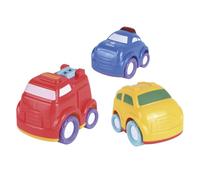 TACHAN - Pack 3 vehículos Infantiles - 3 Modelos Diferentes - Taxi, policía, Bomberos - Ruedas Libres (CPA Toy Group 782T00924)