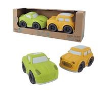 TACHAN - Pack de 2 Coches Eco para Niños - Vehículos Sostenibles de Paja de Trigo - Diseño Suave y Colores Vivos - Juguete Ecológico y Seguro(CPA Toy Group 703T01041)