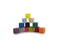 Tachan - Set de 12 Cubos blanditos de Goma, Suaves y agradables al Tacto con diseño de Colores, números y Dibujos (785T00609)