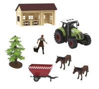 TACHAN - Set Granja 7 Piezas - Tractor fricción con luz y Sonido - Incluye Vacas y Figura (CPA Toy Group 702T01050)