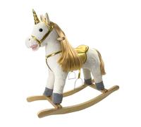 TACHAN - Unicornio balancín Brillos de Oro - con Sonidos - Agarre Seguro - Estribos de Metal - +18 m (CPA Toy Group 727T00986)
