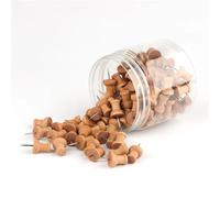 Tachuelas, 100 chinchetas de Madera Multicolor(Peach Wood Color)