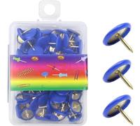 Tachuelas, 100 chinchetas Multicolores for tablones de anuncios y mapas(Blue)