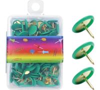 Tachuelas, 100 chinchetas Multicolores for tablones de anuncios y mapas(Green)