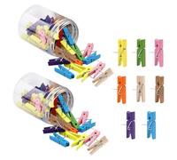Tachuelas, Alfileres de Madera for Tablero de Clip, Multicolor, Varios tamaños, 80 o 90 Piezas(Color Mixing,Plastic Box 19x7.5x4cm)
