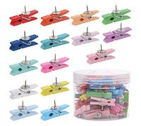 Tachuelas, Chinchetas de Madera Multicolores for Tablero de Corcho (50 Unidades)(Colorful)
