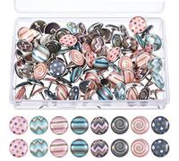 Tachuelas de Moda Decorativas para Mapas de Pared, Fotos, Tablero de Anuncios o Tableros de Corcho, 8 Patrones Diferentes, 80 Piezas (Multicolor B)