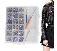 Tachuelas Para Manualidades - 455 Piezas de Aleación de Zinc Remaches Decorativos,11 Tamaños Tachuelas de Cuero con Punzón y Destornillador | para Cinturón Sombrero Bolso Arte Manualidades Cuero