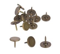 Tachuelas para tapicería, 100 piezas Clavos de tapicería vintage Cabeza plana Bronce cian Hierro Alfileres decorativos Accesorios para muebles de sofá para sofá silla cama (Diámetro 11MM * longitud