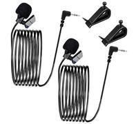 Tacitmeet 2 micrófonos Lavalier, micrófono externo de 3,5 mm, para radio de coche, DVD, BT, radio de navegación, micrófono con clip simple, cable de 3 m, plug and play