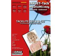 TACKLITE Stick & Go: recuerdos que se pegan! Prima papel fotográfico satinado - Auto-adhesivo, fácilmente desmontable y reposicionable A4