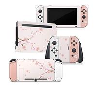 Tacky design Piel beige compatible con Nintendo Switch, diseño de flores Sakura vinilo 3 m, cubierta completa rosa