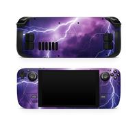 TACKY DESIGN Thunder Crack Skin compatible con Steam Deck Skin, accesorios de cubierta de vapor Lightning Skin de vinilo de color morado, calcomanía de 3 m, bonita cubierta de cubierta de vapor