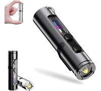 Taclite Mini - The Ultimate Everyday Micro Tool, Rechargeable LED Magnetic Super Bright Tactical Flashlight with Hat Clip, 5 Modos de Luz, Flashlight de Mano Impermeable Enfoque para Camping (Negro)