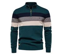tacniseyw Sudaderas de retazos de algodón con cremallera de un cuarto para hombre, sudaderas de cuello alto falso, sudaderas modernas, versátiles, cálidas, cómodas, para otoño e invierno, térmicas