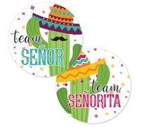 Taco 'Bout a Baby Fiesta Gender Reveal Team Señor or Señorita Stickers - 40 etiquetas