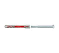 fischer DuoXpand 8 x 100 T Taco universal de con tornillo de cabeza avellanada galvanizado (10 unidades), tacos para un agarre fuerte, ideal para materiales de construcción porosos y