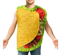 Taco Costume, Halloween Mexican Burrito Food Cosplay Party Fun Outfit, Outfits Party for Event Carnival School Photoshoot Adults Birthday Friends Women Gathering or Festive Photoshoot 41.73x23.23 in
