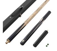 Taco de billar VEVOR, 1447.8 mm, taco de billar inglés articulado, con varilla de extensión y punta de cuero de 9.7 mm, 538 g, para mesa de , bar, hogar, oficina, estuche de madera