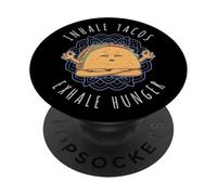 Taco divertido inhalando tacos exhalan hombres hambre PopSockets PopGrip Adhesivo