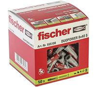 Fischer – Tacos y tornillos para pared DuoPower 8x40, para hormigón – Caja 50 uds