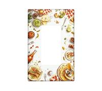 Taco Kitchen - Cubierta para interruptor de luz basculante individual, festiva, casual, salsa de lima, verano, plástico, tamaño estándar, placas decorativas de pared para el hogar, sala de estar