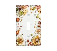 Taco Kitchen - Placa de cubierta de interruptor de luz individual, festiva, casual, salsa, verde, plástico, tamaño estándar, placas de pared decorativas para recámara, baño, decoración de entrada del