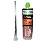 Taco Químico de Resina de Poliéster 410ml - Anclaje Químico de Alta Resistencia - Endurecimiento Rápido - Sin Expansión - Para Fijación de Toldos, Antenas, Escaleras en Hormigón, Ladrillo y Piedra