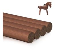 Taco redondo de nogal, 4 piezas varillas madera 3/4 x 12 pulgadas Varillas Palos redondos sin terminar Palillos for manualidades talla
