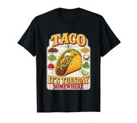Taco Tuesday Somewhere Vintage Amante de la Comida Mexicana Camiseta gráfica económica