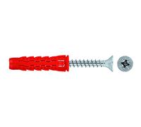 Taco universal con tornillo de cabeza avellanada, 8 x 40 mm, anclaje de nailon para placas de yeso, ladrillo, yeso, yeso, yeso, yeso, yeso, yeso seco, paquete de 100