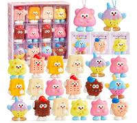Tacobear 24 Piezas Squishy Juguetes Antiestrés Kawaii Llaveros Regalos Cumpleaños Niños Colegio, Relleno Piñatas de Cumpleaños Infantil, Detalles Cumpleaños y Regalitos Invitados