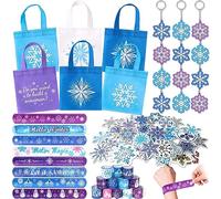 Tacobear 86 Piezas Frozen Relleno Piñatas Detalles Cumpleaños Niños Copo de Nieve Bolsos de Fiesta Llavero Pulseras Pegatinas Regalos Invitados Cumpleaños Niños Frozen Juguetes Cumpleaños Niña