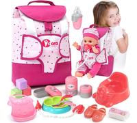 Tacobear Accesorios Muñecas Bebe para Niñas, Accesorios Bebe Juguete Juego de rol, Mochila Pañales Orinal Pañal Biberón, Adapta 36cm Muñecas Regalo Niña Niños 2 3 4 5 6 Años (Muñeca No Incluida)