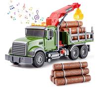 Tacobear Camión de Transporte de Madera Juguete Grande Camión 1:16 Transportador de Coches con Luces y Sonidos Función Grúa de Carga Vehiculos Camion Juguete Regalo para Niños 3 4 5 6 7 años
