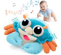 Tacobear Cangrejo Juguete Bebe 6 9 12 Meses Juguetes Niños 1 Año, Peluche Interactivo Cangrejo Bailarín Juguete Musical Tummy Time Regalos Bebé Niña Niño 1 Año (Azul)