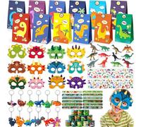 Tacobear Dinosaurios Regalos Cumpleaños Niños Relleno Piñata con Máscara Pulseras de Bofetada Llaveros Tatuajes Mini Figuras de Dinosaurios Bolsas Regalo Detalles Cumpleaños para Infantil