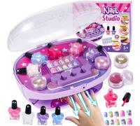 Tacobear Set Manicura Niñas con Peel Off Pintauñas Niñas Secador de Uñas Pegatinas de uñas Estudio de Uñas Juego de Uñas Kit Pintauñas Cumpleaños Regalo para Niñas 5 6 7 8 9 10 11 12 Años