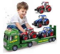 Tacobear Tractor Juguete Camión Transportador con Luces y Sonidos Desmontable Tractor Remolque Granja Vehiculos Coches Camion Juguete Regalo para Niño 3 4 5 6 Años