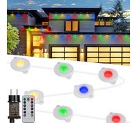 Tacobey Guirnalda Luces de Alero de Navidad Exterior e Interior - 15M 36 LED Multicolor Con Control Remoto, 8 Modos, Impermeable, Conectable