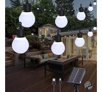 Tacobey Guirnaldas de Luces Navidad Exterior Solar, 10M 100 LED Guirnaldas Luminosas Exterior Solares con 20 Bombillas, IP65 Impermeable, Deco para Jardín, Patio, Fiesta,Terraza (Blanco Frio)